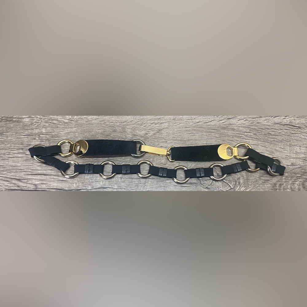 Suzi Roher gold and black chain belt size medium